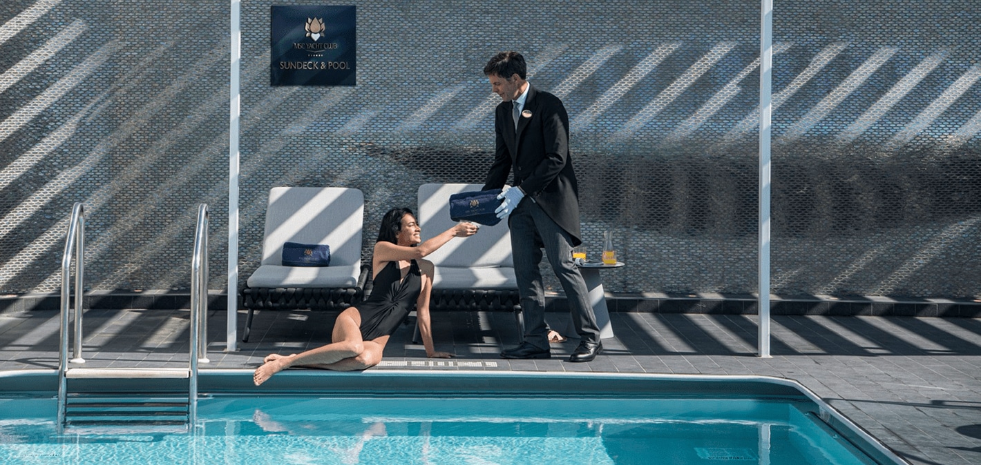 MSC Yacht Club private solarium, MSC World Asia | MSC Cruises