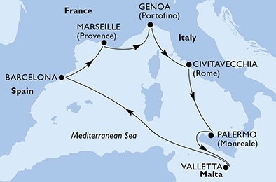 Italia, Malta, España, Francia