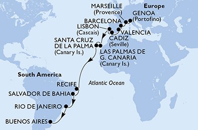 Italia, Francia, España, Portugal, Brasil, Argentina