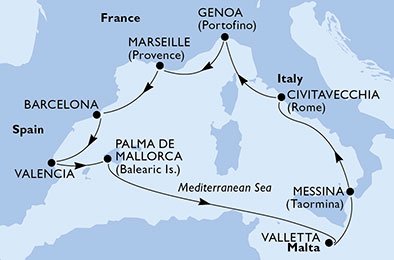 Italia, Francia, España, Malta