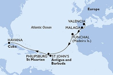 España, Portugal, St. Maarten, Antigua y Barbuda, Cuba