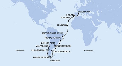 España, Portugal, Cabo Verde, Brasil, Argentina, Uruguay, Chile