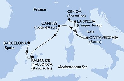 Italia, Francia, España