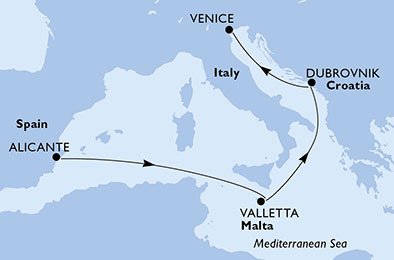 España, Malta, Croacia, Italia