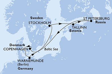 Dinamarca, Alemania, Suecia, Estonia, Rusia