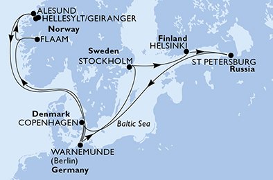 Alemania, Suecia, Finlandia, Rusia, Dinamarca, Noruega