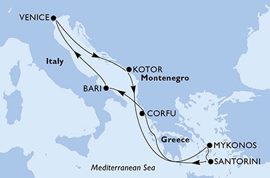 Italia, Montenegro, Grecia