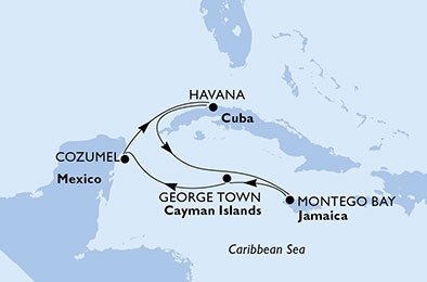 México, Cuba, Jamaica, Gran Caimán