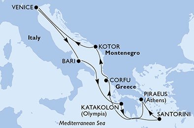Italia, Grecia, Montenegro