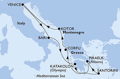 Italia, Grecia, Montenegro