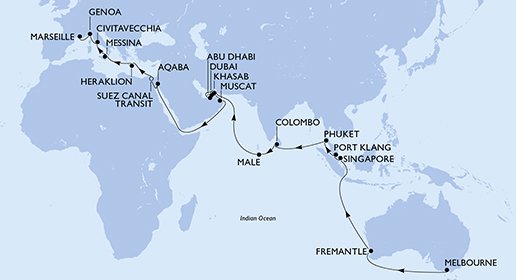 Australia, Singapur, Malasia, Tailandia, Sri Lanka, Maldivas, Emiratos Árabes Unidos, Omán, Jordania, Egipto, Grecia, Italia, Francia