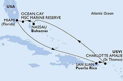 Estados Unidos, Puerto Rico, Islas Vírgenes (Estadounidenses), Bahamas
