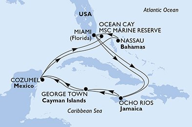 Estados Unidos, Jamaica, Gran Caimán, México, Bahamas