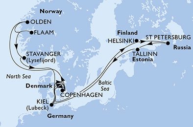 Dinamarca, Finlandia, Rusia, Estonia, Alemania, Noruega