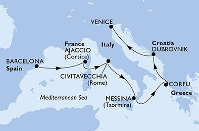 España, Francia, Italia, Grecia, Croacia