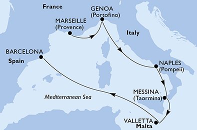 Francia, Italia, Malta, España