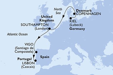Alemania, Dinamarca, Reino Unido, España, Portugal
