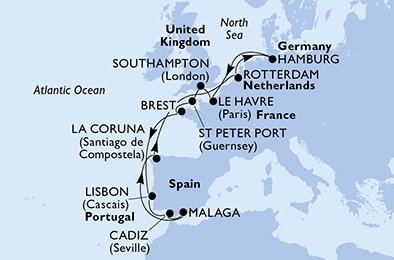 Reino Unido, Francia, Portugal, España, Holanda, Alemania
