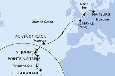 Martinica, Guadalupe, Antigua y Barbuda, Portugal, Francia, Alemania