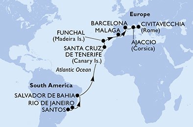 Brasil, España, Portugal, Francia, Italia