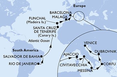 Brasil, España, Portugal, Francia, Italia, Grecia, Croacia